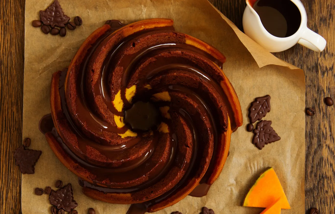 Photo wallpaper coffee, chocolate, cupcakes