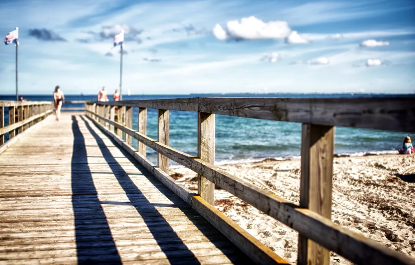 Photo wallpaper macro, bridge, river