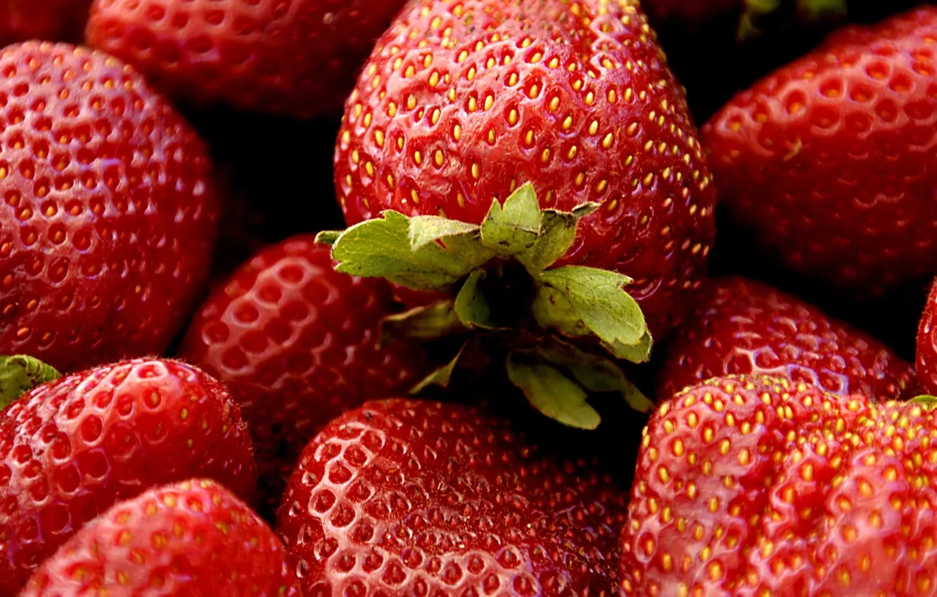 Photo wallpaper red, fruit, strawberries