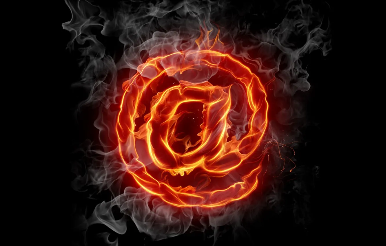 Photo wallpaper lights, smoke, dog, black background