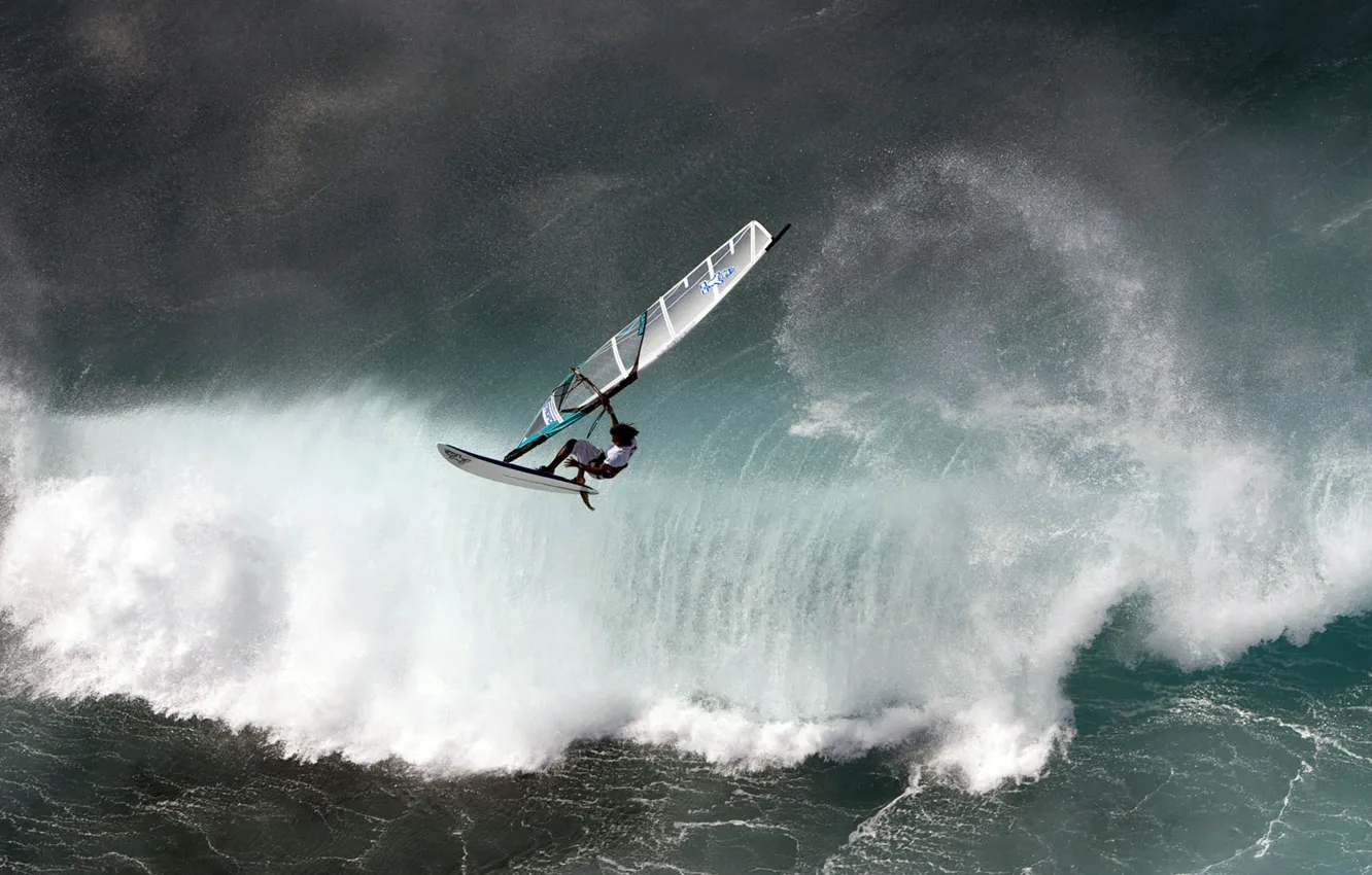 Photo wallpaper wave, sport, windsurf