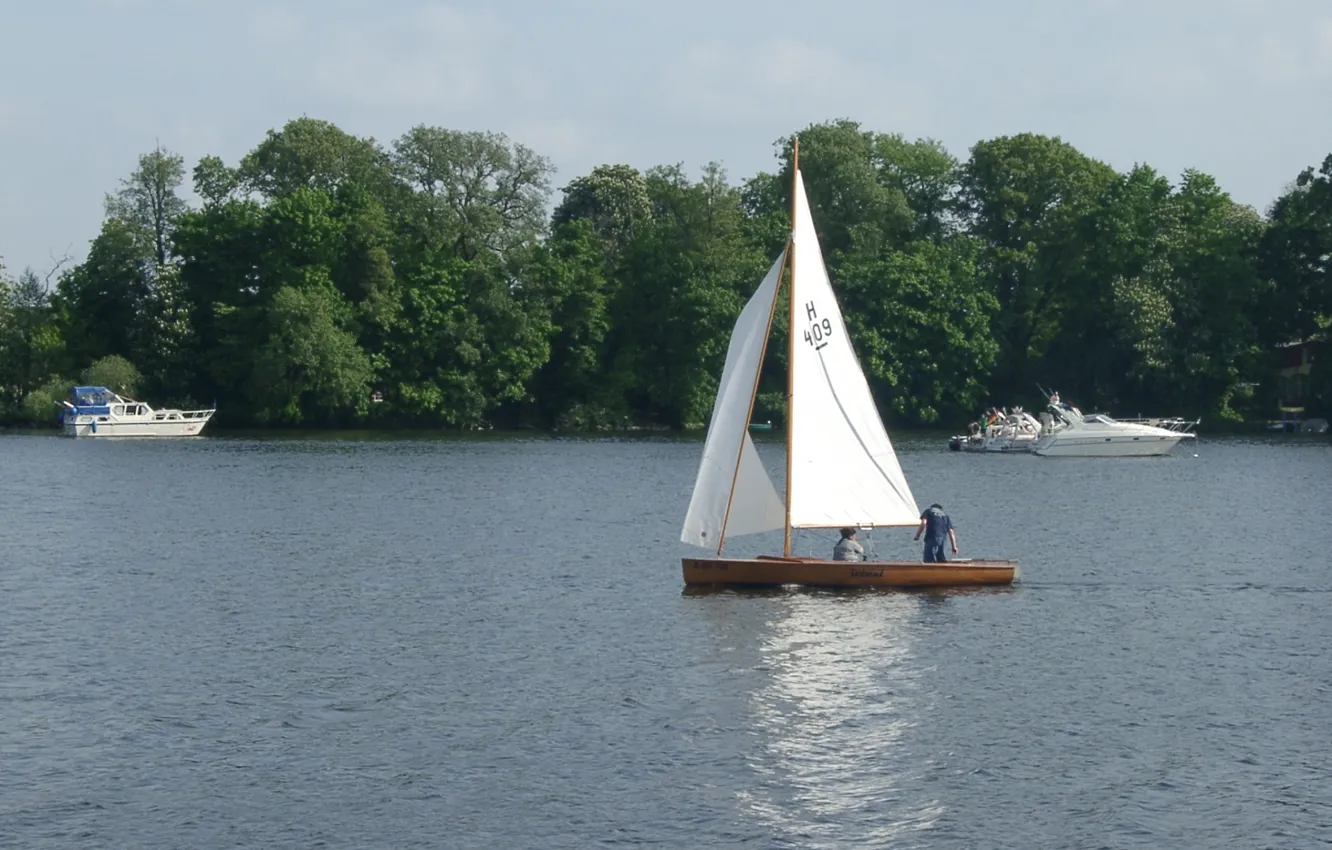 Photo wallpaper Germany, Berlin, boat, Capital, Tegel This