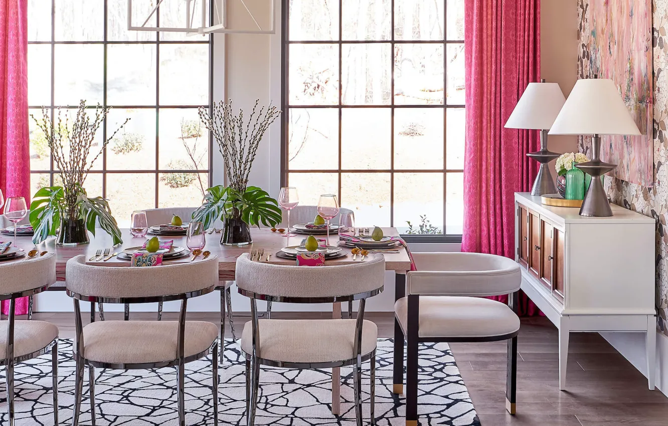 Photo wallpaper design, style, interior, festive table, dining room, Ashley De Lapp