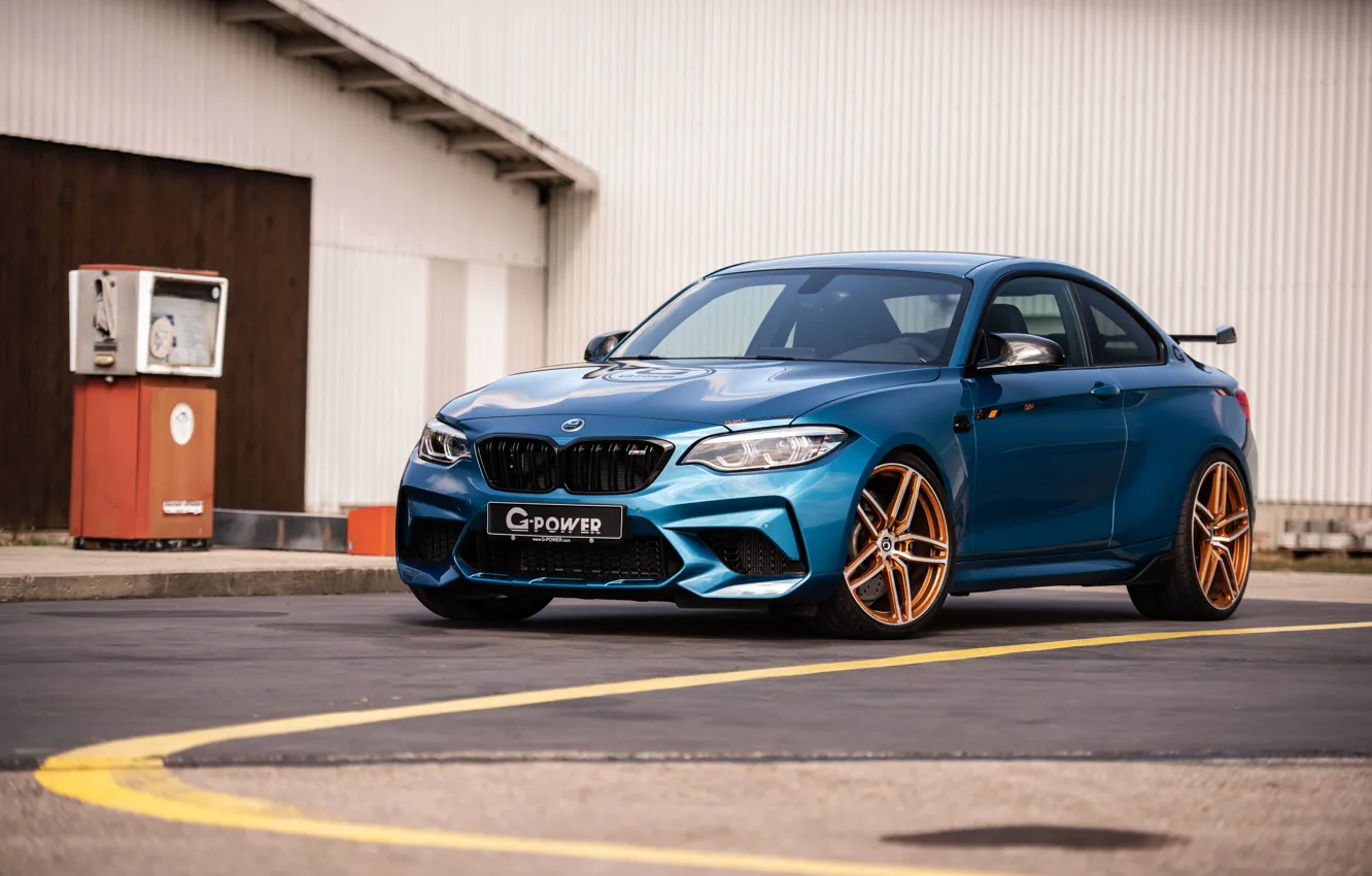 Photo wallpaper BMW M2 G-Power 2019, BMW G-Power, BMW 2019 G-Power M2 Competition Light Blue, BMW M2 …