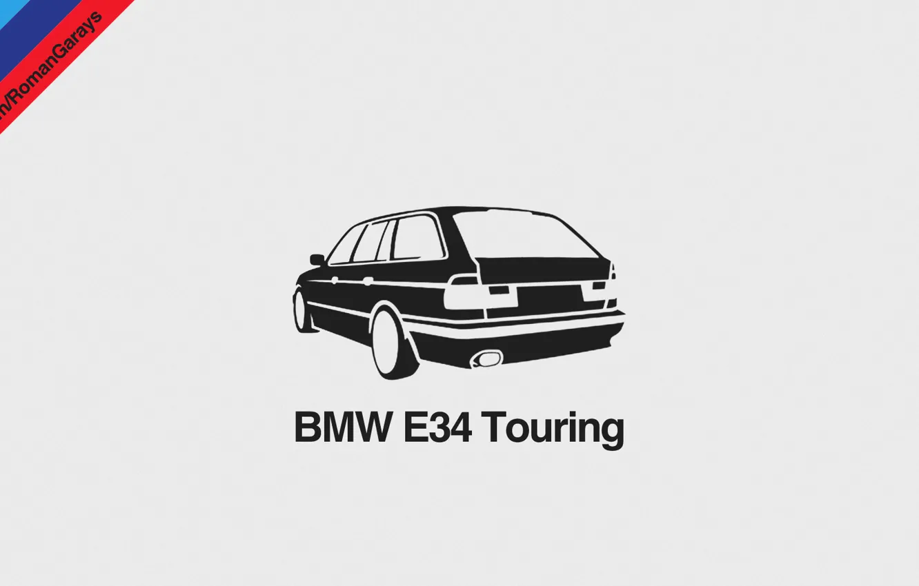Photo wallpaper BMW, Dark, Helvetica, Car, Design, Black, Wallpaper, E34