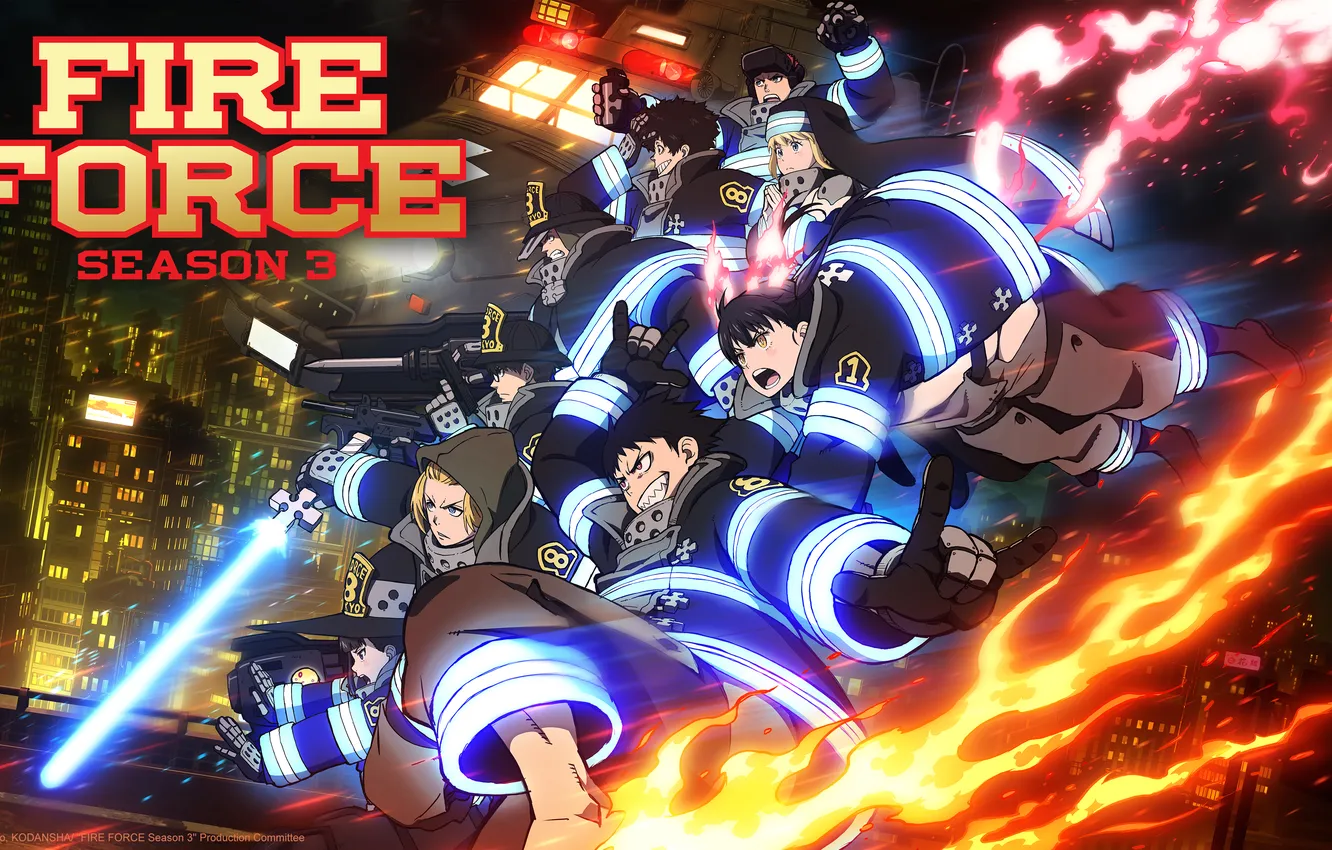 Photo wallpaper fire, flame, girl, sword, game, woman, anime, power