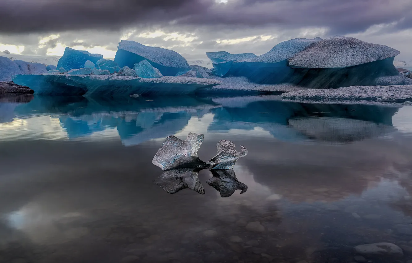 Photo wallpaper Iceland, Auster-Skaftafellssysla, Ice Lagoon
