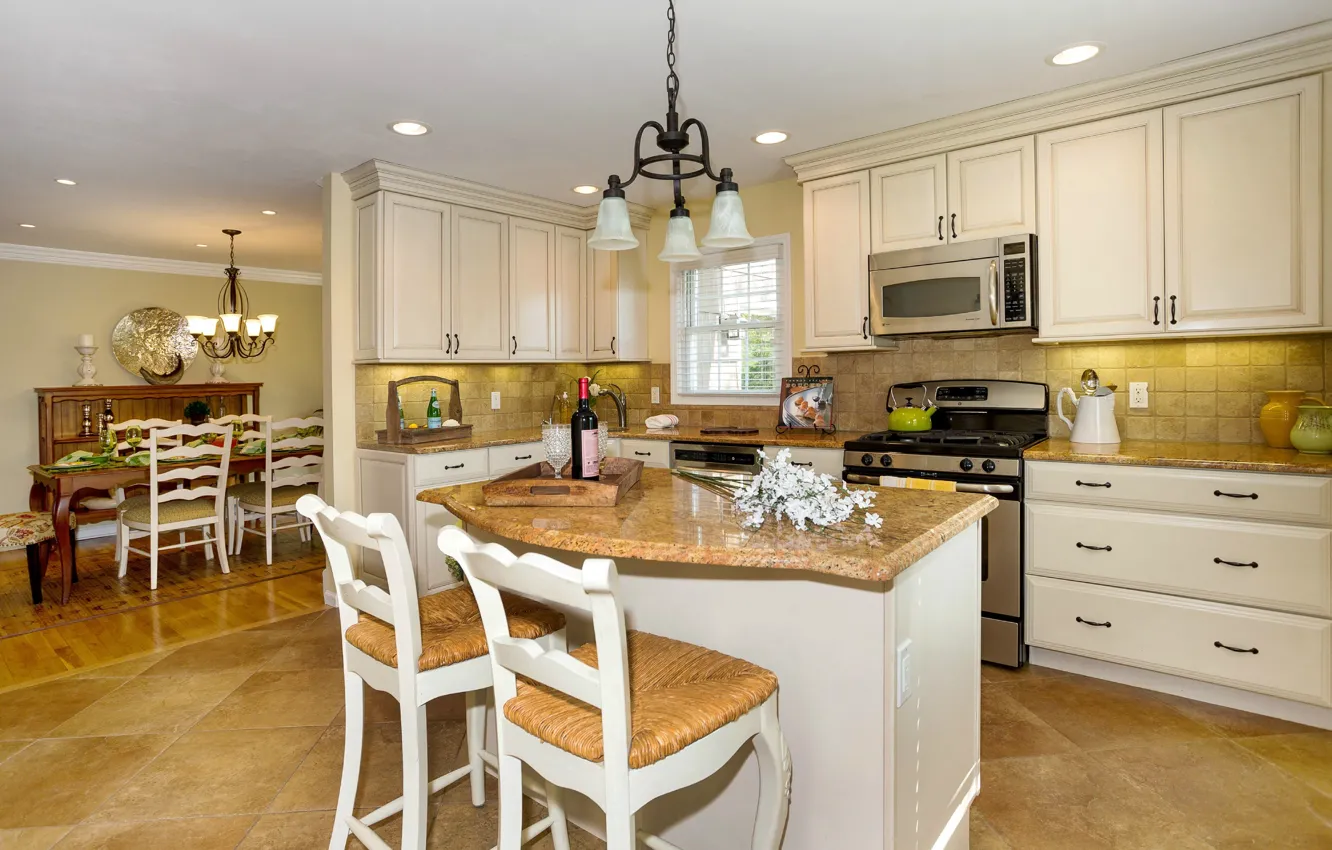 Photo wallpaper design, style, interior, kitchen, dining room