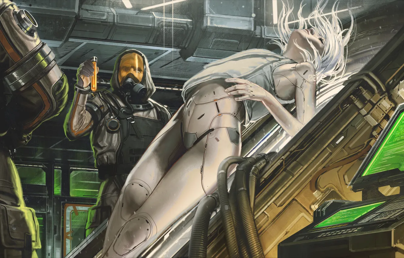 Photo wallpaper girl, Android, laboratory, experiment, Jude Smith, Beyond Human Experiment