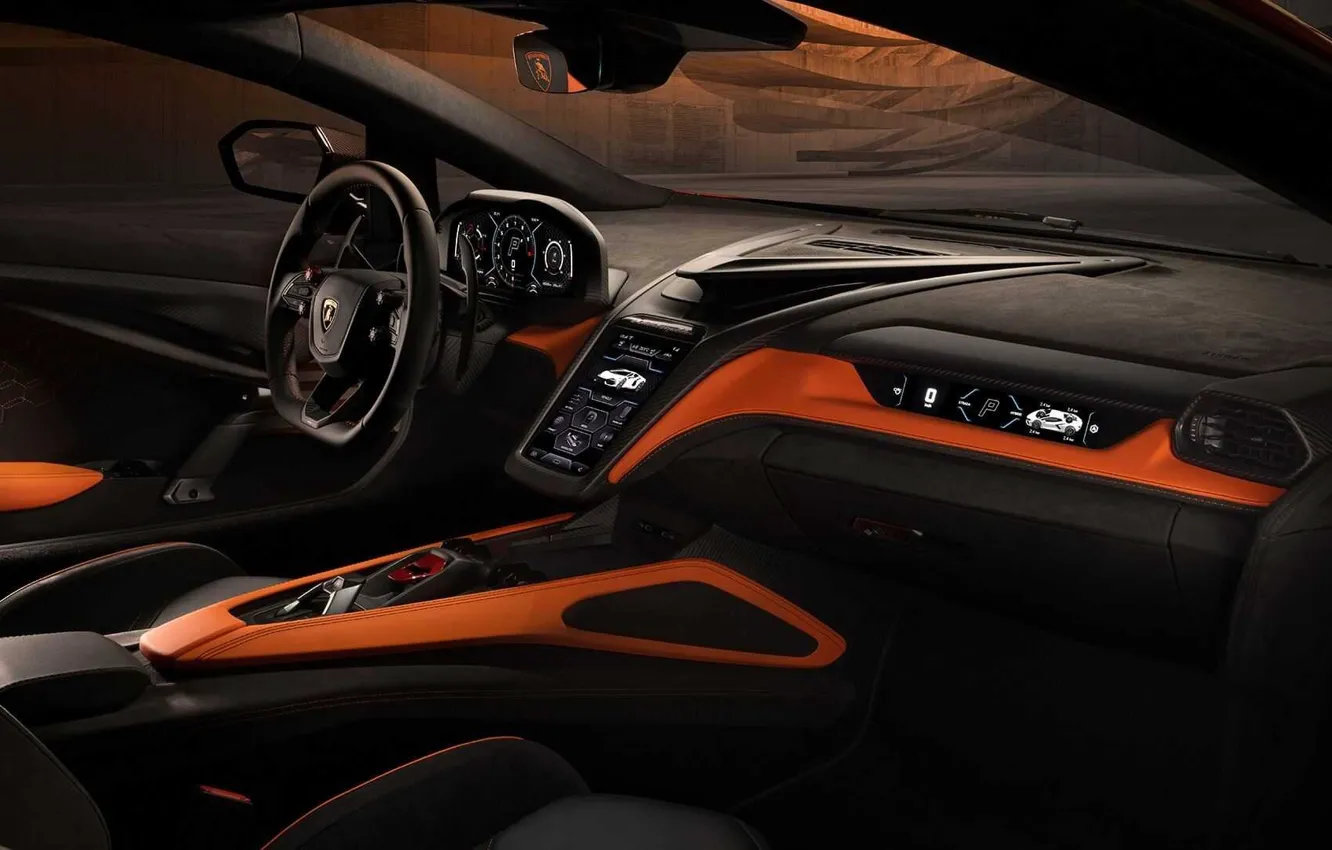 Photo wallpaper Lamborghini, supercar, The Interior Of The Car, 2023, Lamborghini S.p.A., Stir, Lamborghini Scrambled