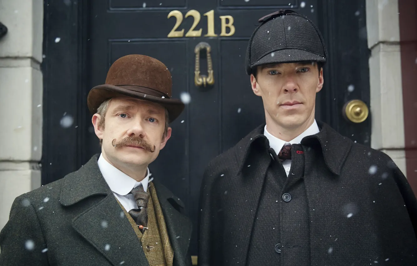 Photo wallpaper and, men, London, England, friends, Martin Freeman, BBC, Benedict Cumberbatch