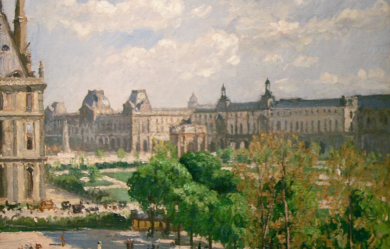 Photo wallpaper picture, the urban landscape, Camille Pissarro, The Area Of The Sorbonne University. The Tuileries Garden