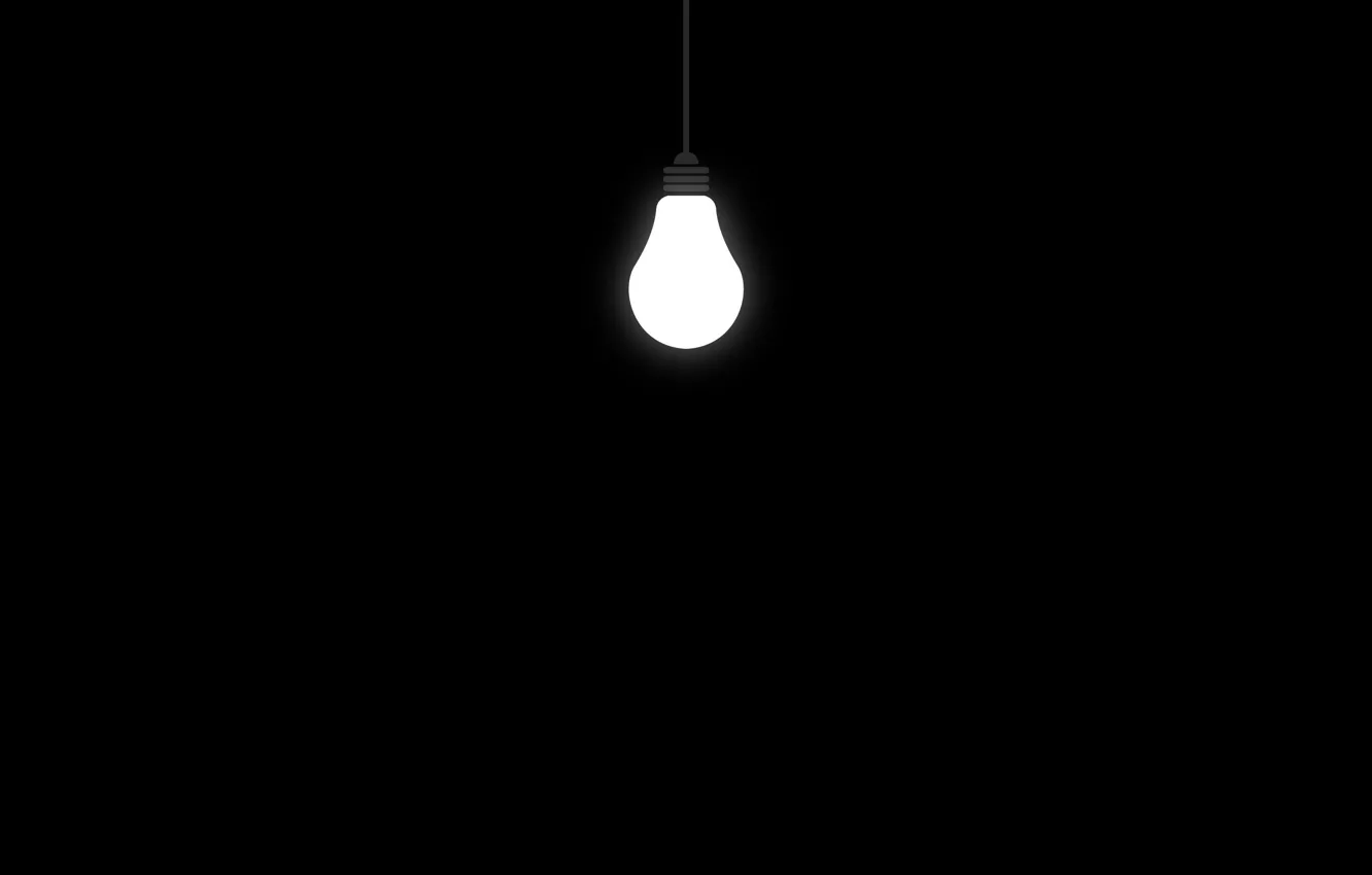 Photo wallpaper light bulb, light, lamp, glow, minimalism