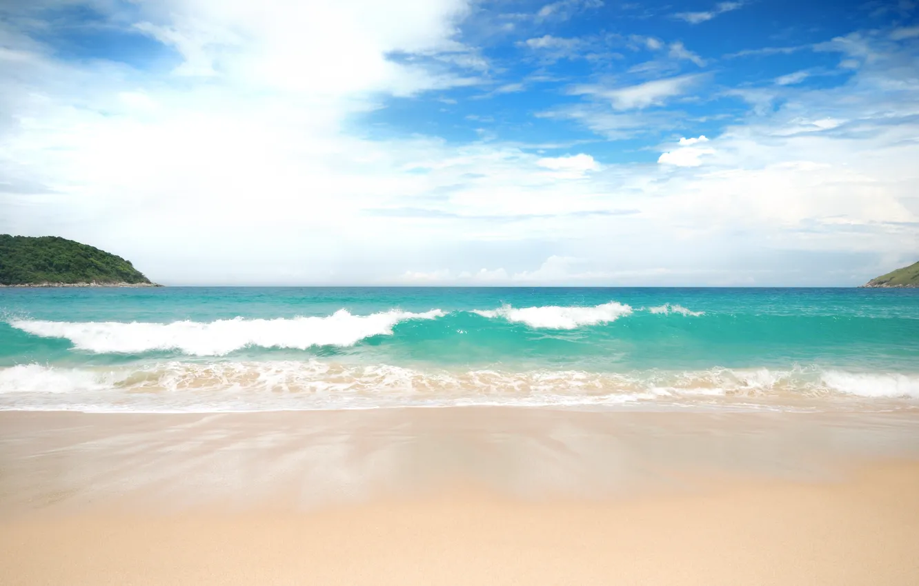 Photo wallpaper sand, sea, wave, beach, summer, summer, beach, sea