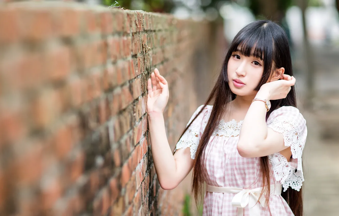 Photo wallpaper girl, dress, Asian