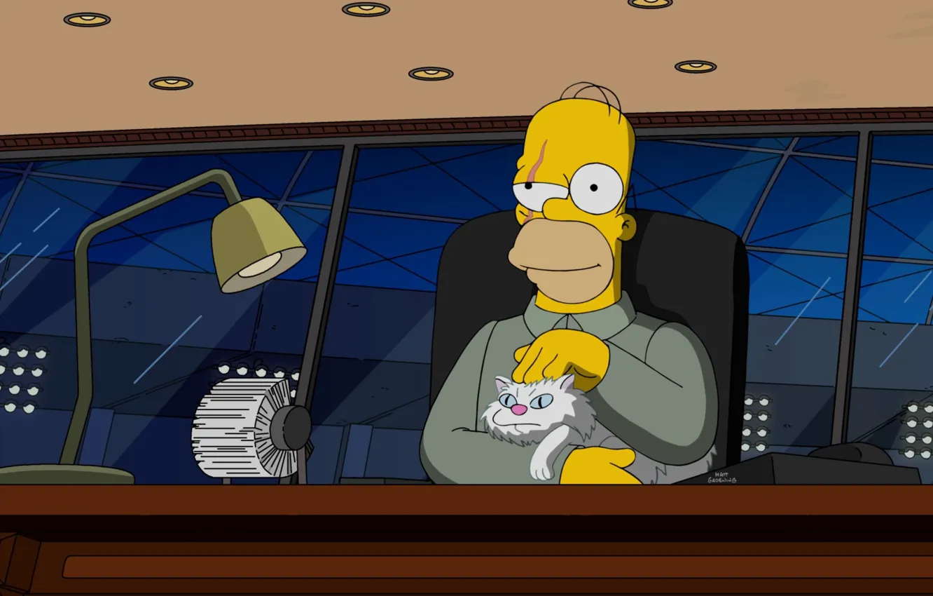 Photo wallpaper cat, art, Simpsons, Homer, evil, The Simpsons, Homer Simpson, Homer Simpson