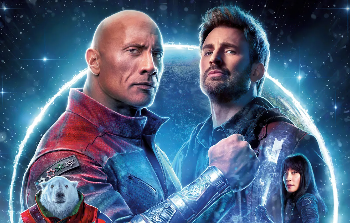 Photo wallpaper fantasy, poster, Dwayne Johnson, Dwayne Johnson, Chris Evans, Chris Evans, Lucy Liu, Lucy Liu