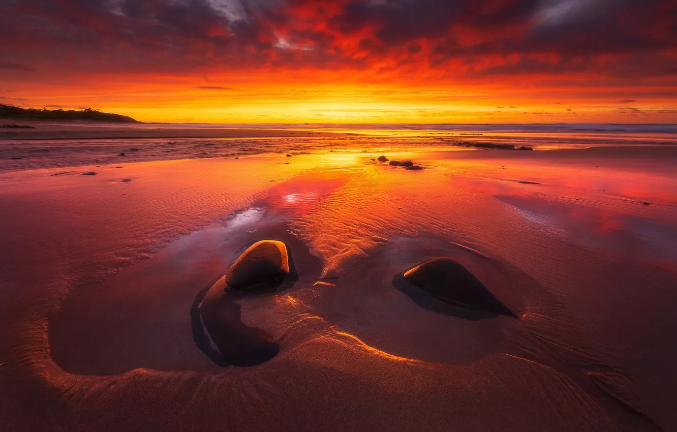 Wallpaper Sea Sunset Stones Shore For Mobile And Desktop Section Resolution