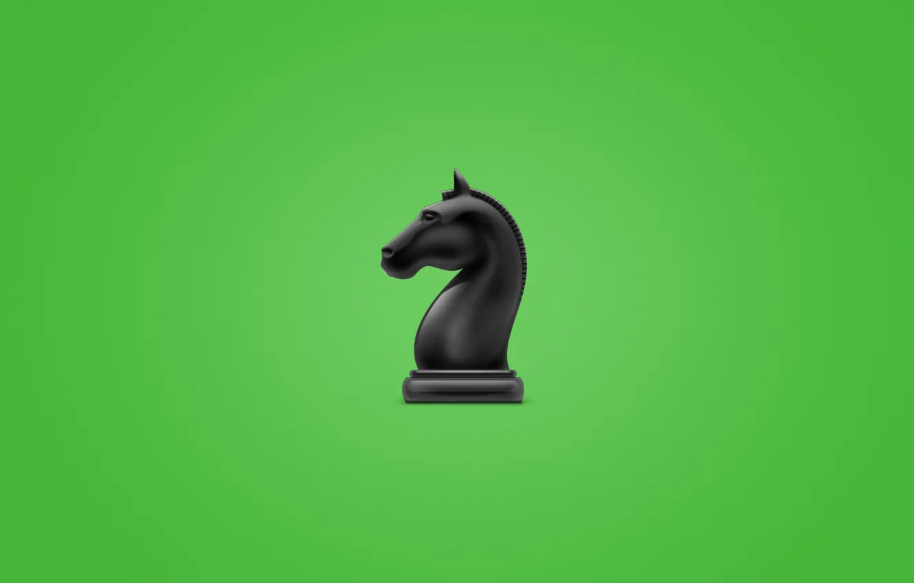 Photo wallpaper horse, minimalism, chess, chess, horse, greenish background