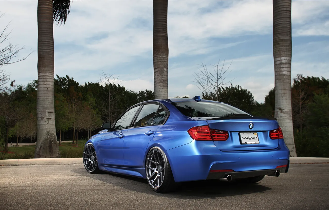 Photo wallpaper blue, tuning, BMW, BMW, blue, tuning, F30, The 3 series