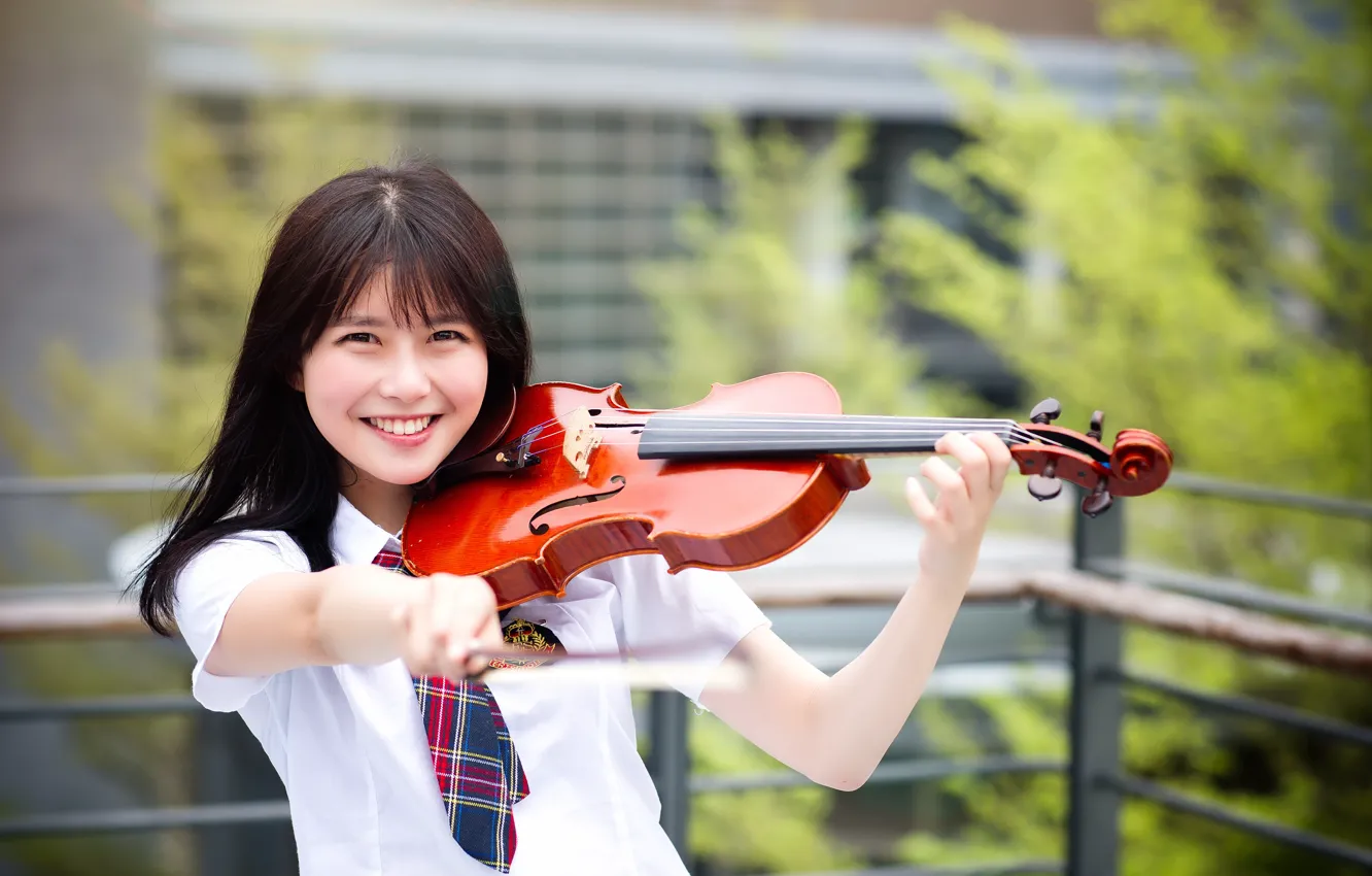 Photo wallpaper girl, music, violin