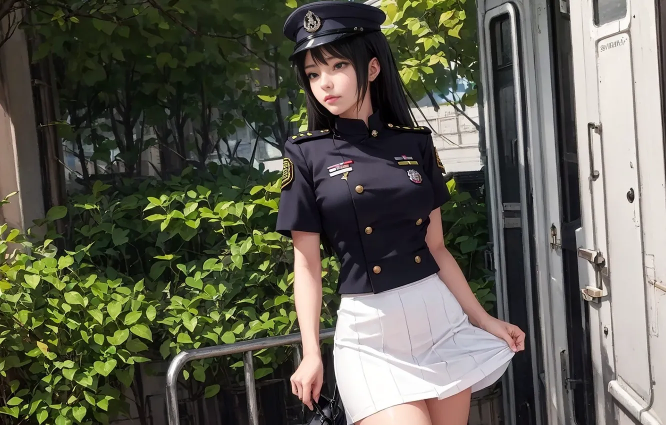 Photo wallpaper widescreen, girls, people, costumes, neural network