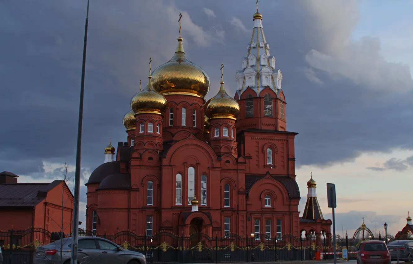 Photo wallpaper the sky, clouds, spring, the evening, Russia, architecture, twilight, Stan