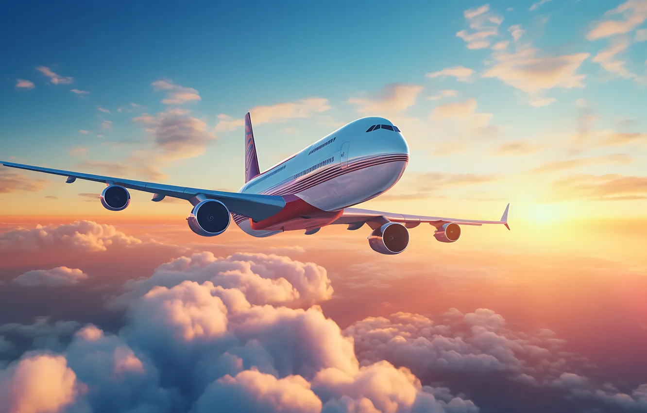 Photo wallpaper the plane, flight, the sky, aviation