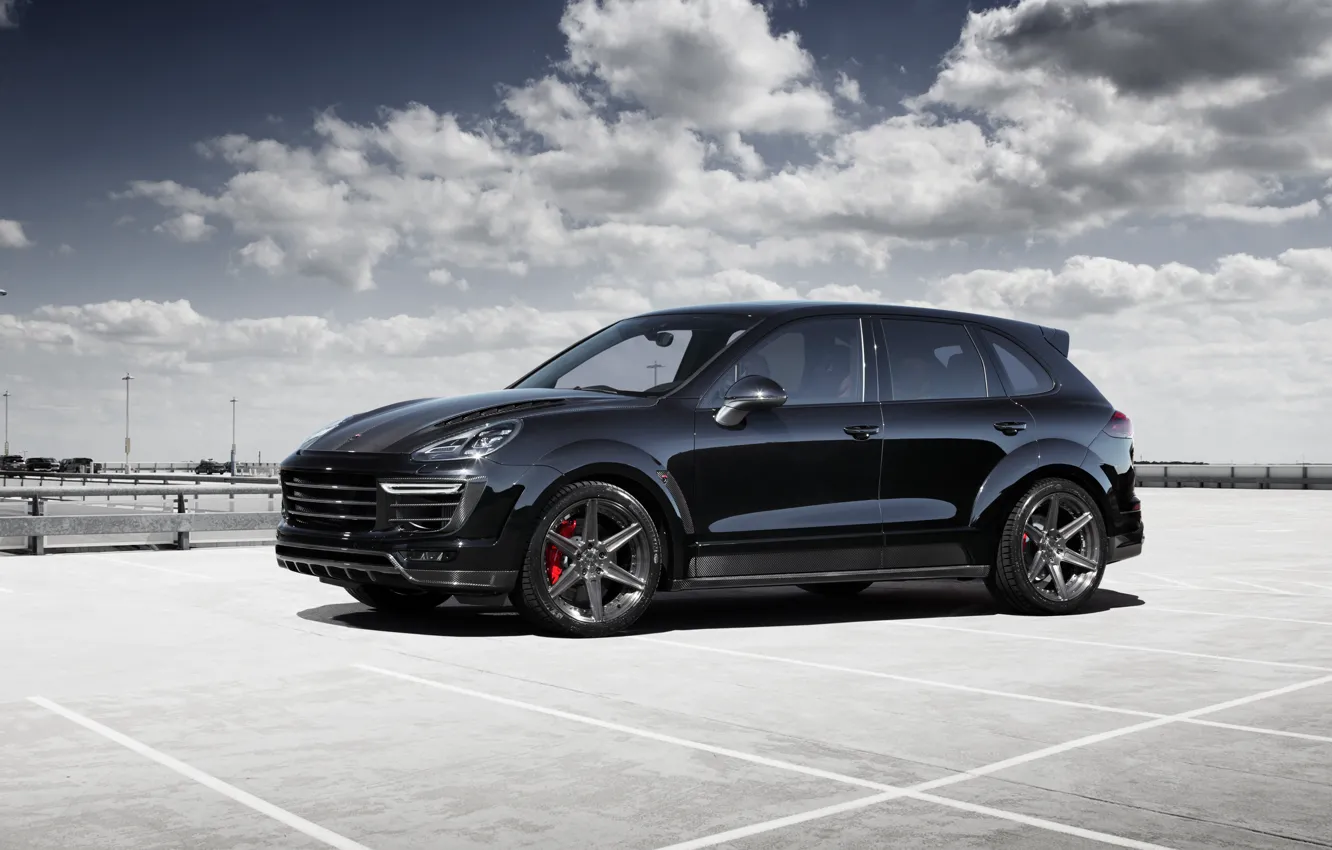 Photo wallpaper black, Porsche, Porsche, Black, Cayenne, Cayenne, Ball Wed, 2015