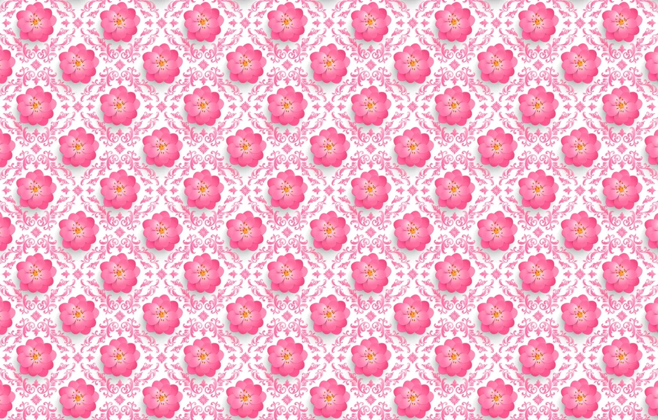 Photo wallpaper flowers, pattern, Sakura, the volume