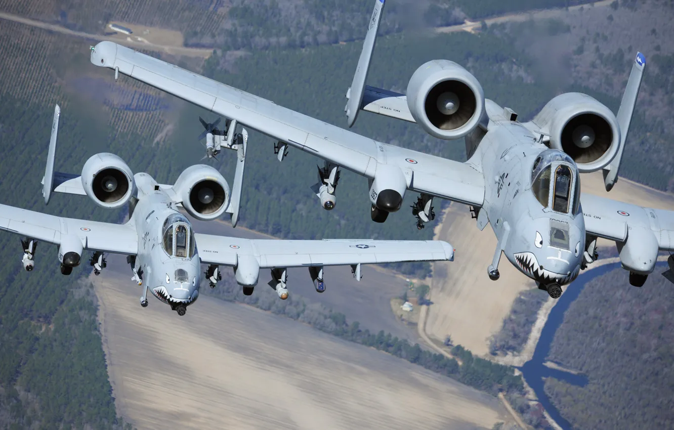 Photo wallpaper the sky, flight, attack, A-10, UNITED STATES AIR FORCE, link, Thunderbolt II, U.S. Air Force