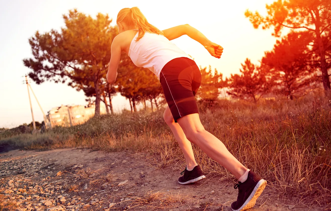 Photo wallpaper slippers, jogging, runner, outdoor activity