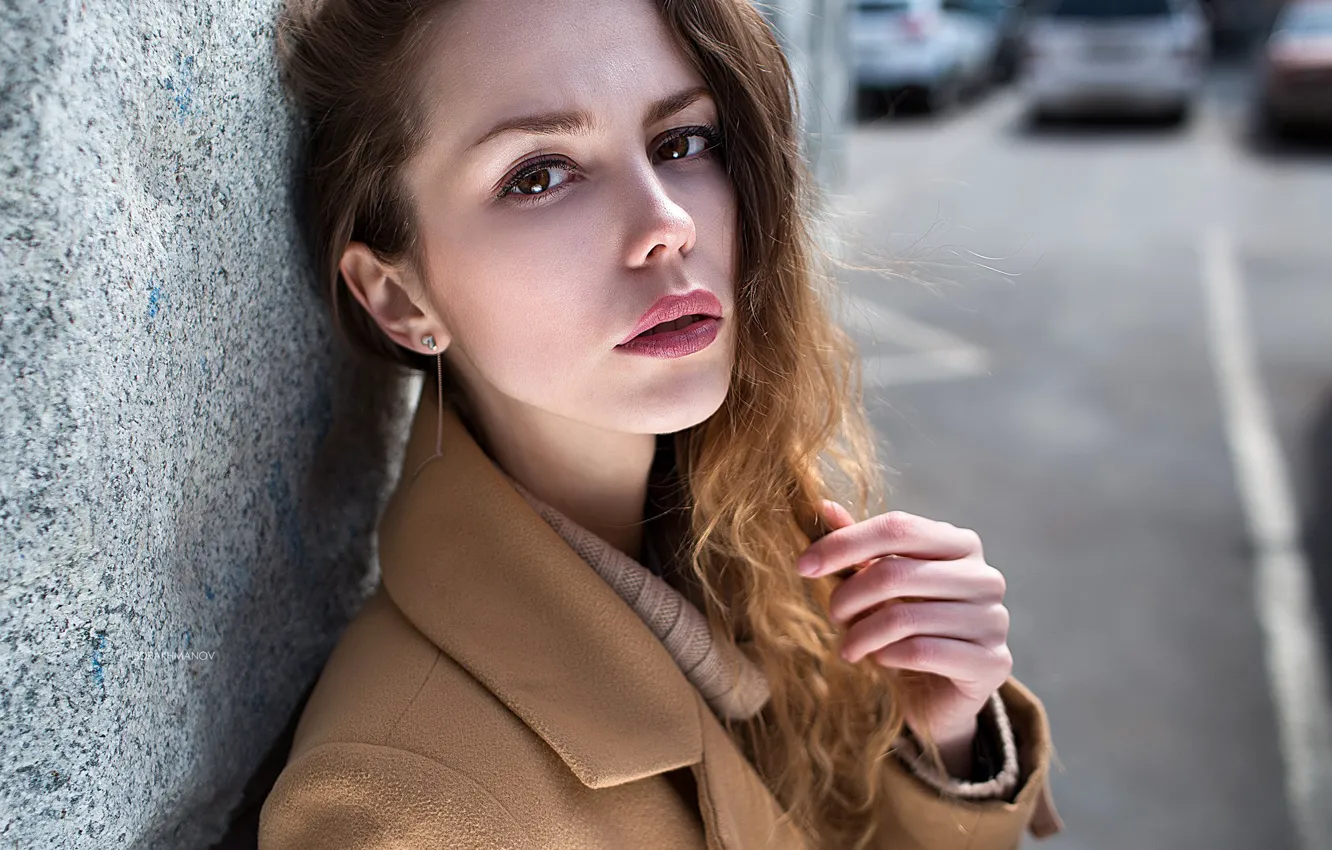 Photo wallpaper look, machine, close-up, model, portrait, makeup, hairstyle, brown hair