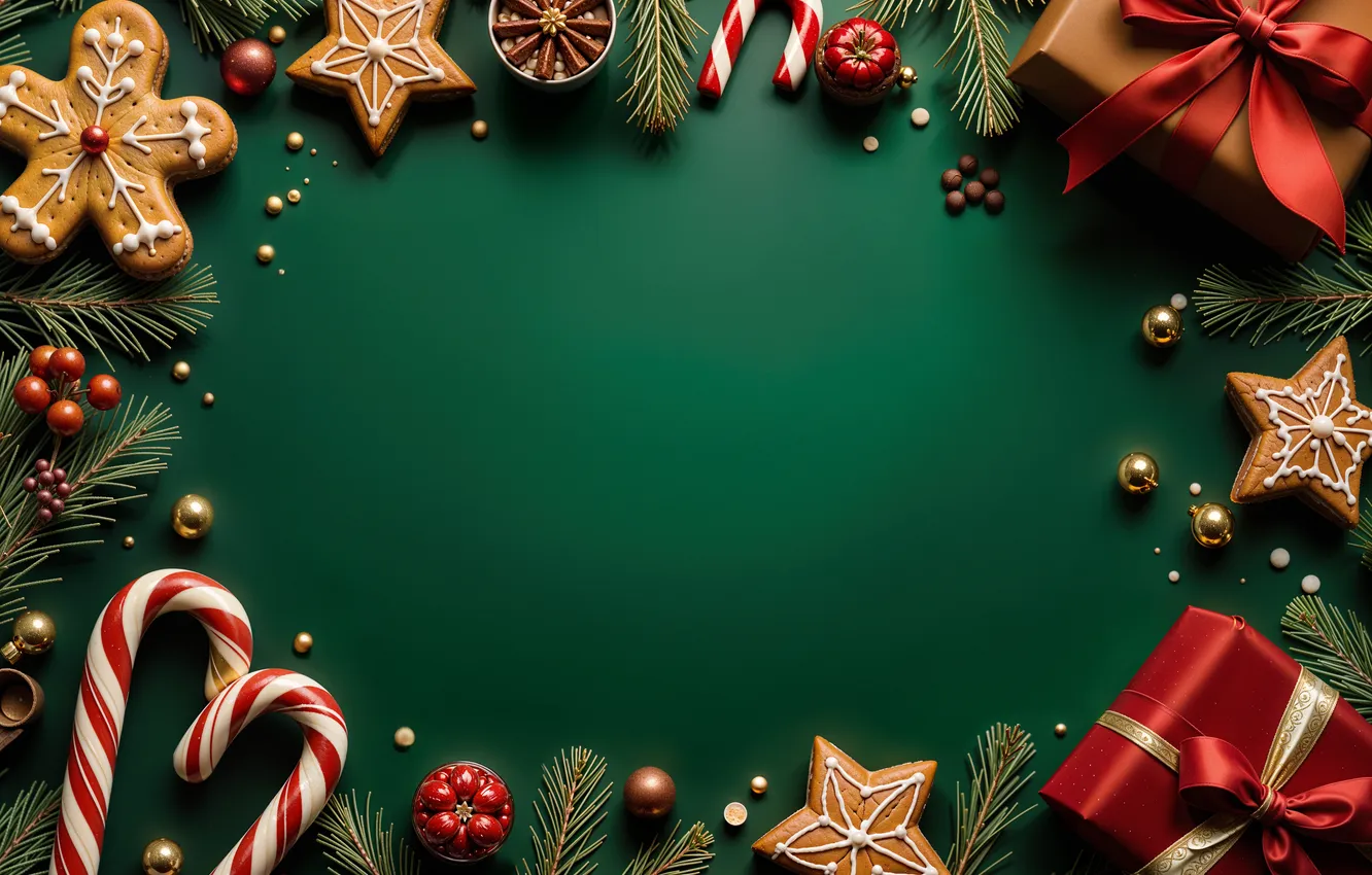 Photo wallpaper decoration, background, balls, Christmas, New year, golden, new year, Christmas