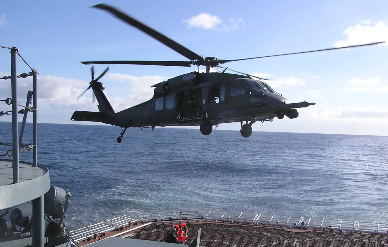 Photo wallpaper helicopter, exercises, Admiral Chabanenko, BOD