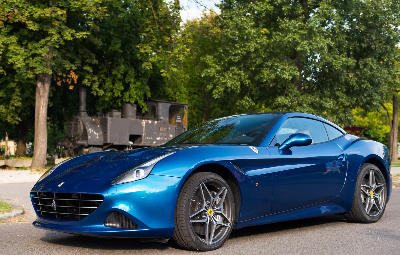 Photo wallpaper Ferrari, blue, California