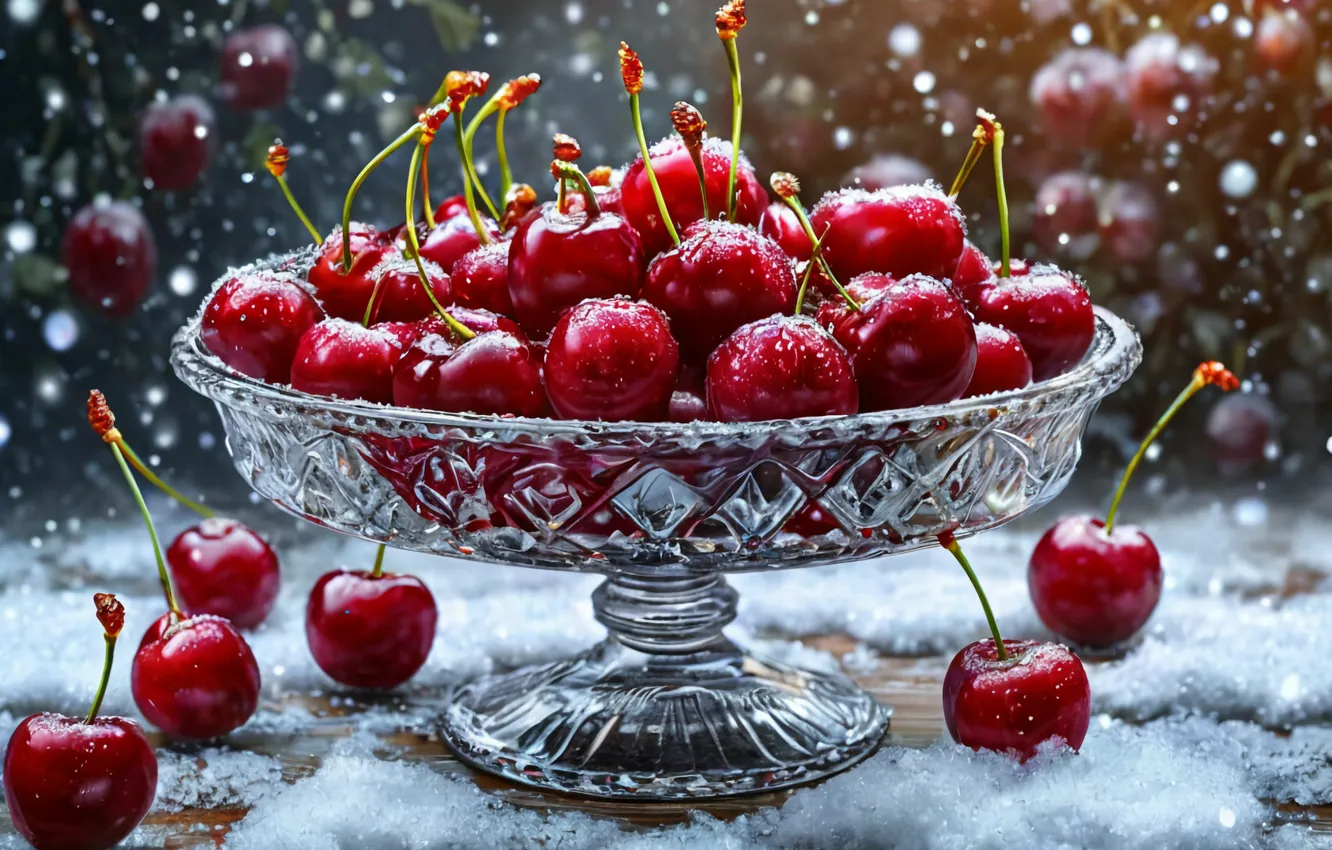 Photo wallpaper cherry, AI ART, Neural network