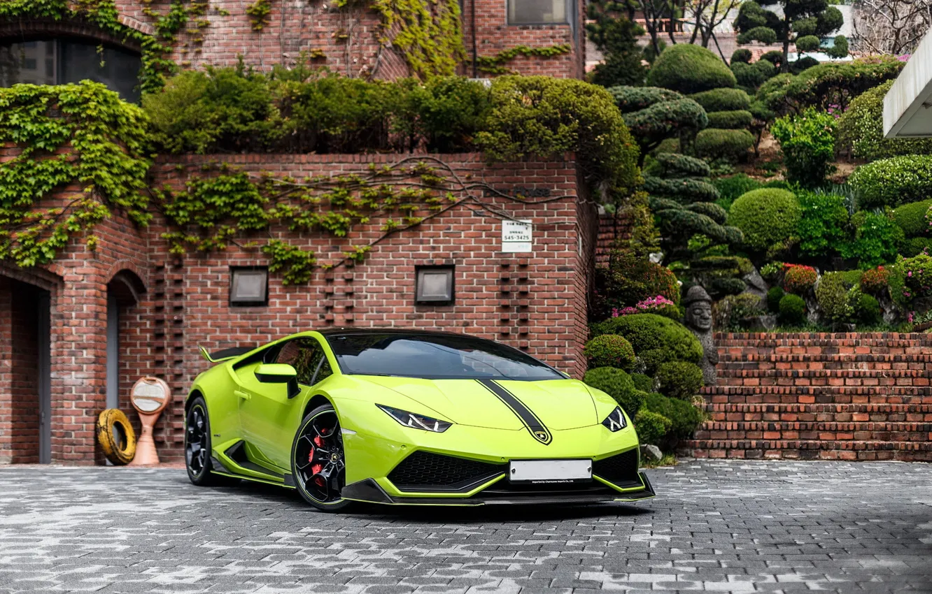 Photo wallpaper green, lamborghini, 610-4, huracan