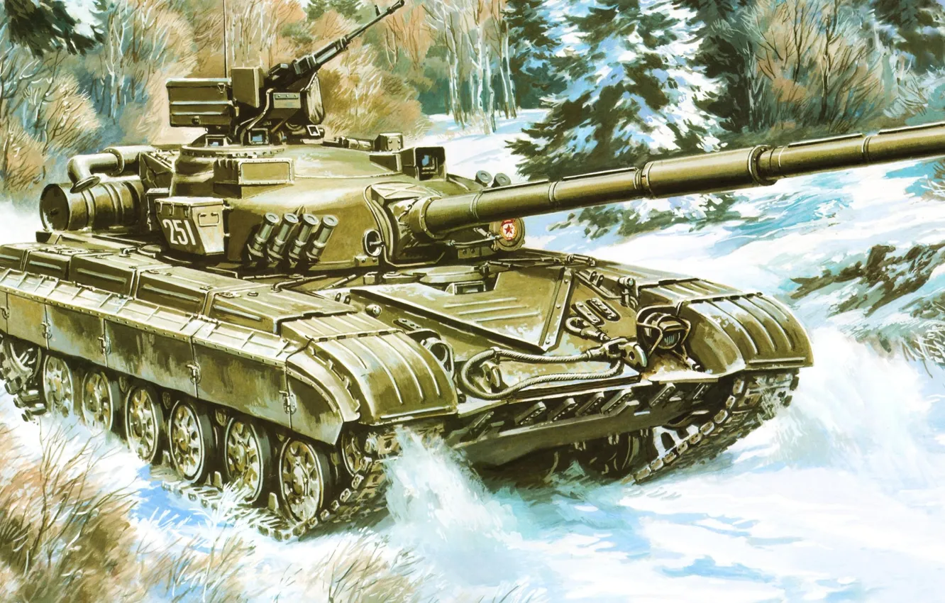 Photo wallpaper weapons, tank, Soviet, T-64b
