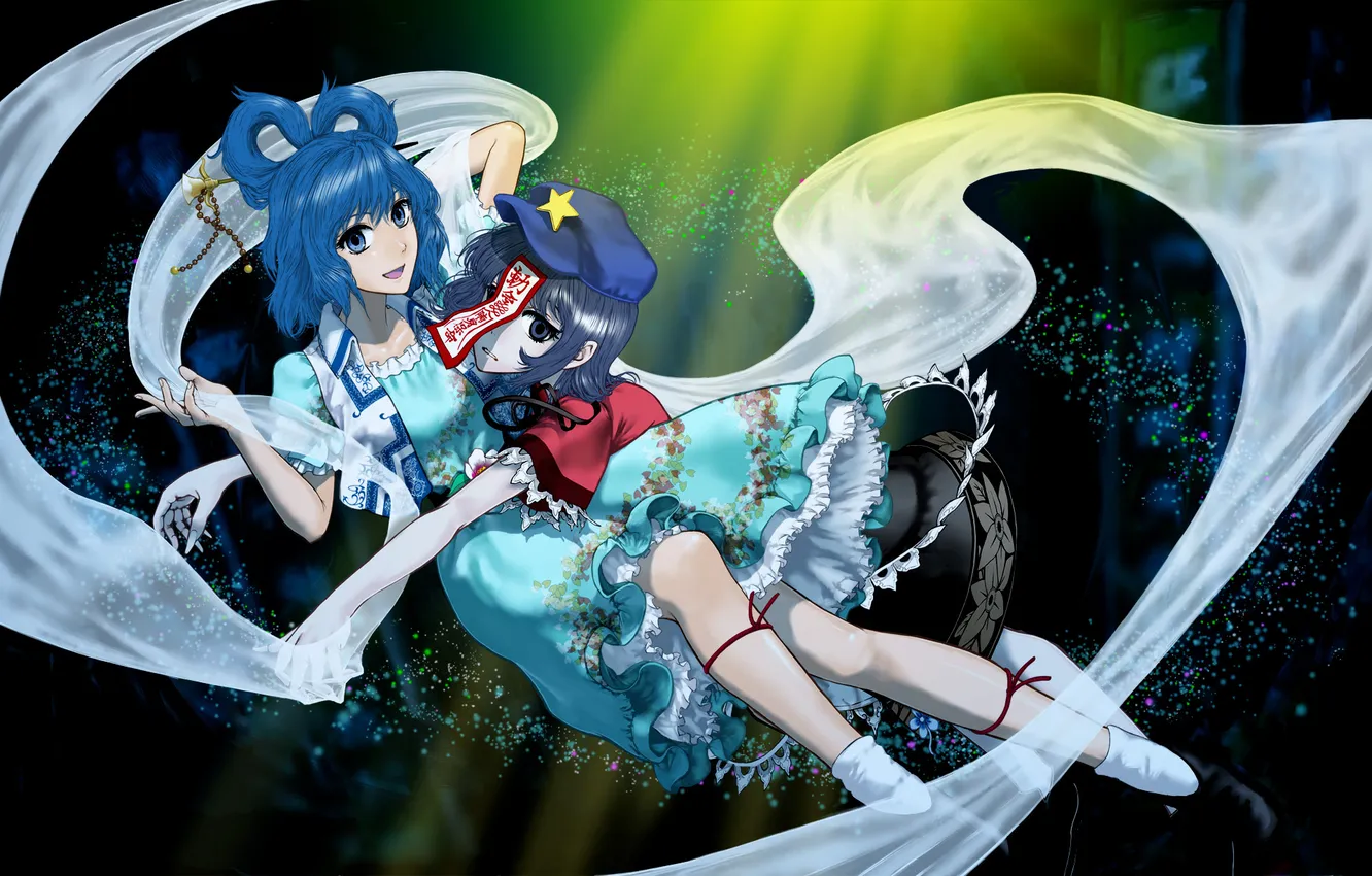 Photo wallpaper girl, stars, art, tape, cap, studs, touhou, the respective age of the brain