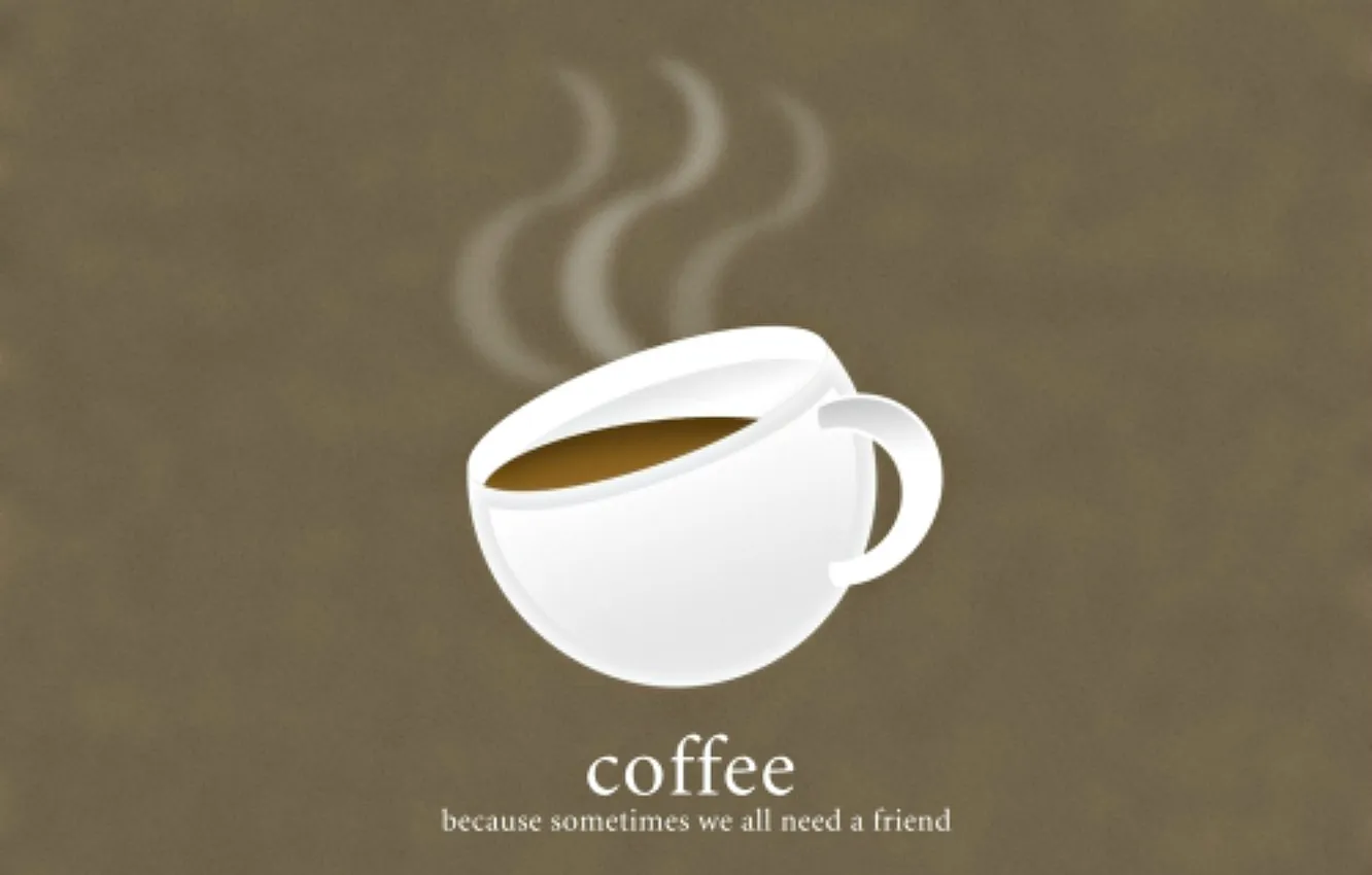 Photo wallpaper text, Cup, coffee, hot coffee