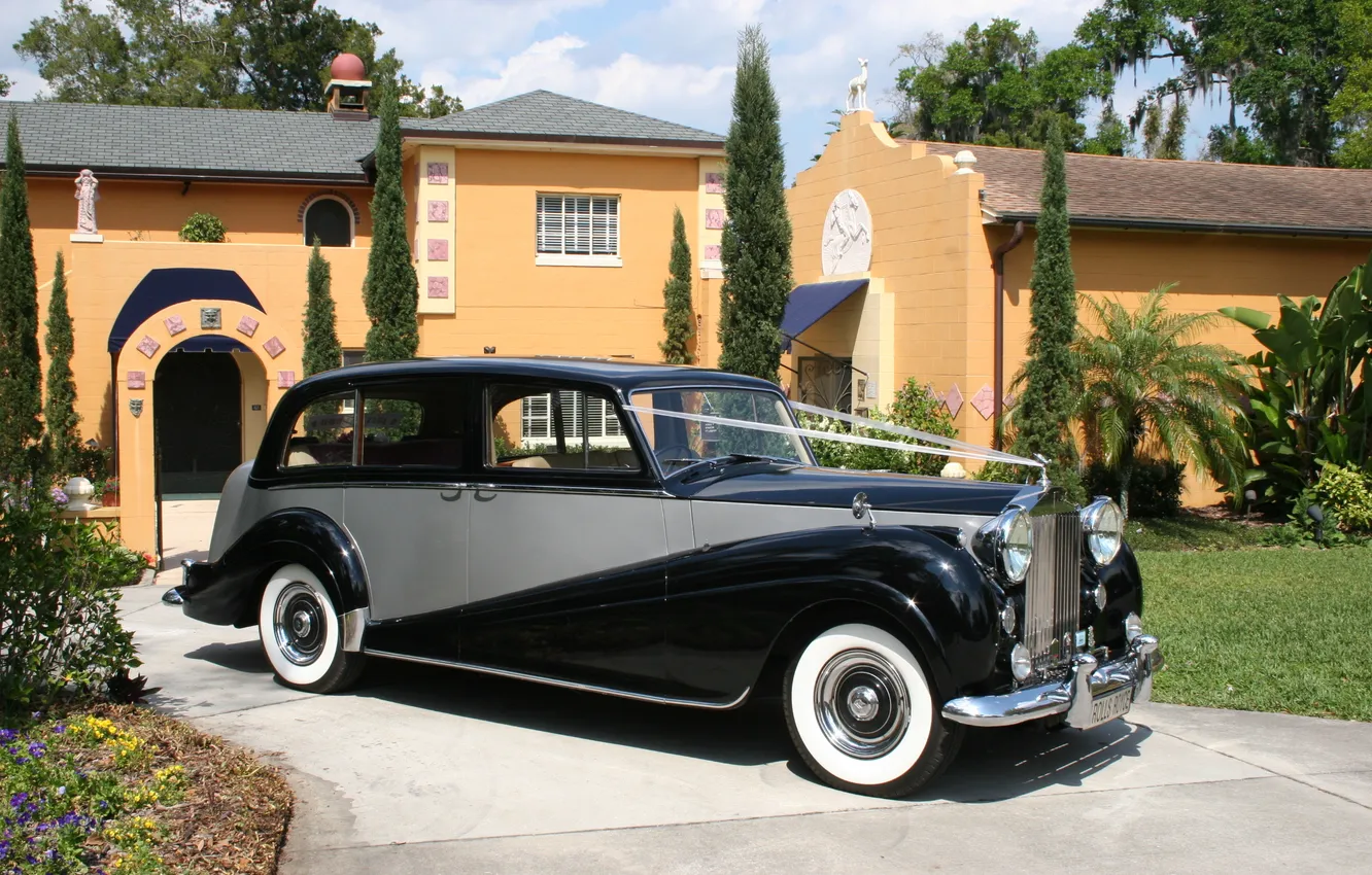 Photo wallpaper auto, retro, Wallpaper, home, wallpaper, Rolls Royce, classic, mansion