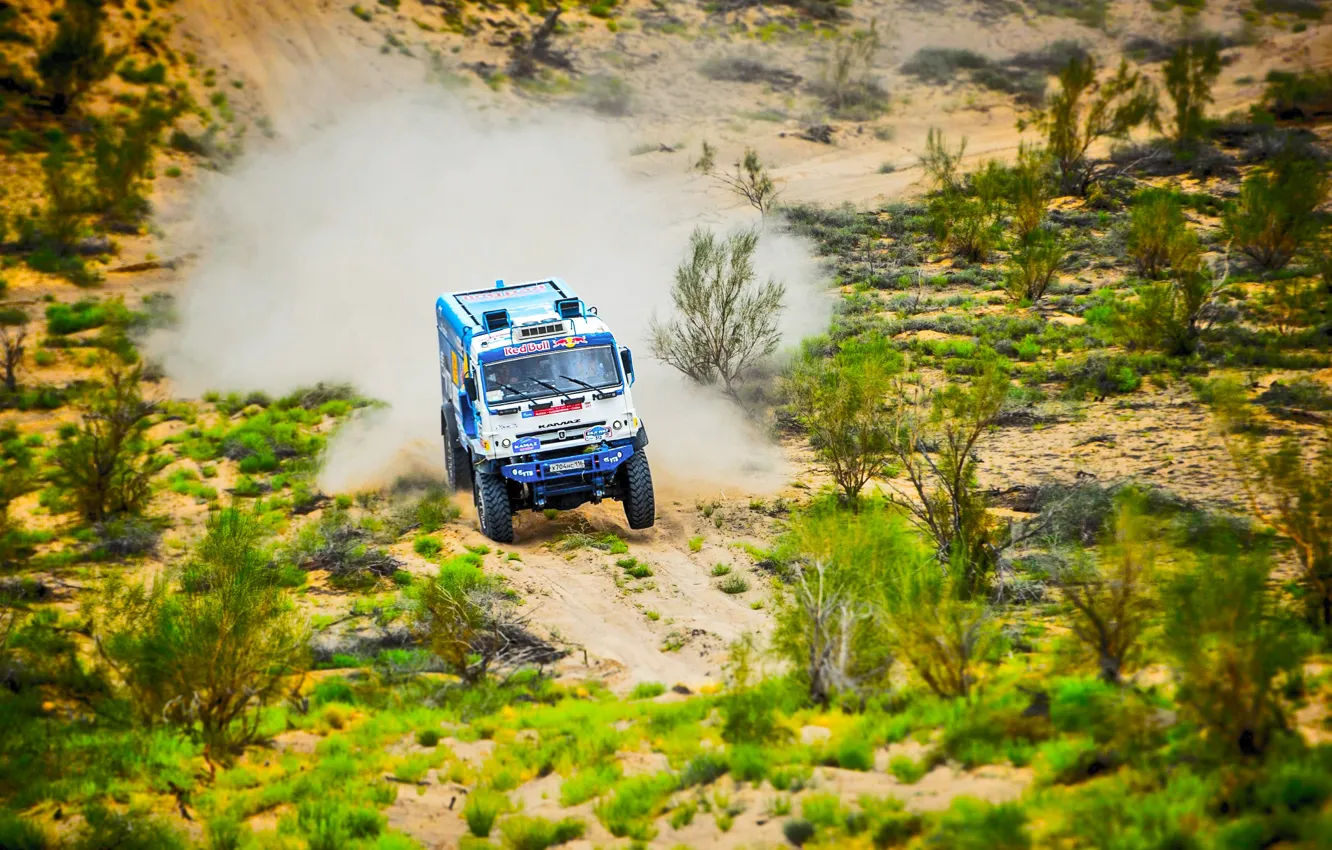 Photo wallpaper sand, the sky, nature, race, sport, speed, beauty, Truck