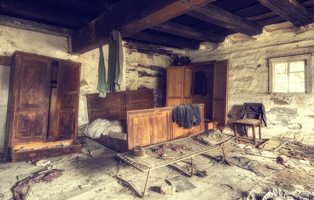 Photo wallpaper room, desolation, ye old farm