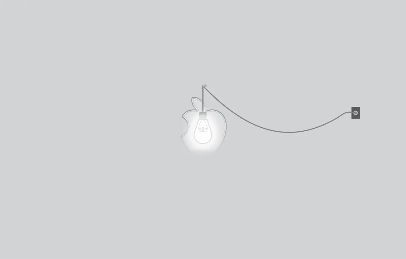 Photo wallpaper light bulb, light, apple, minimalism, outlet, light, rose, nail
