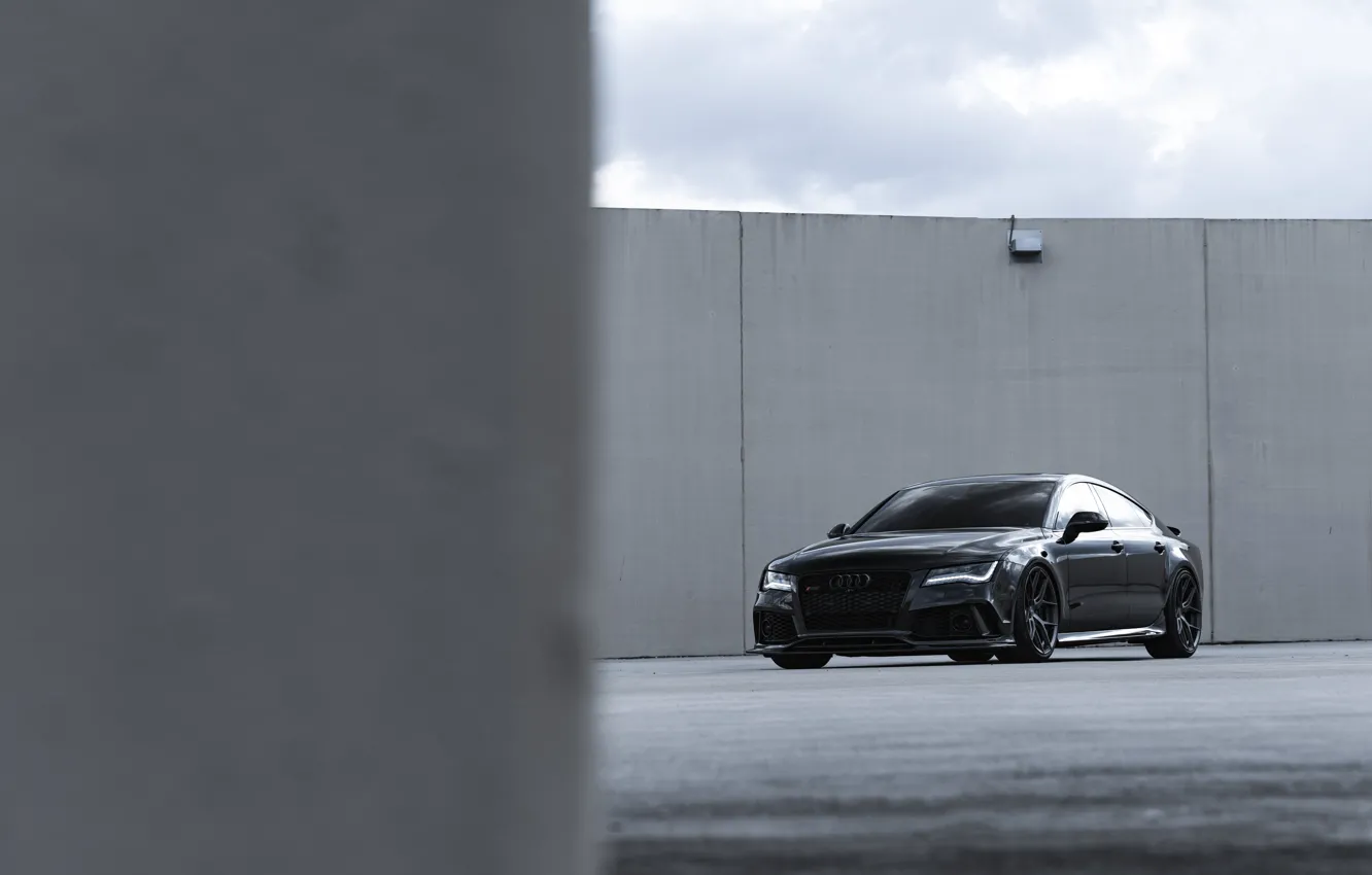 Photo wallpaper Audi, Black, Quattro, Sportback, RS7, 4.0TT