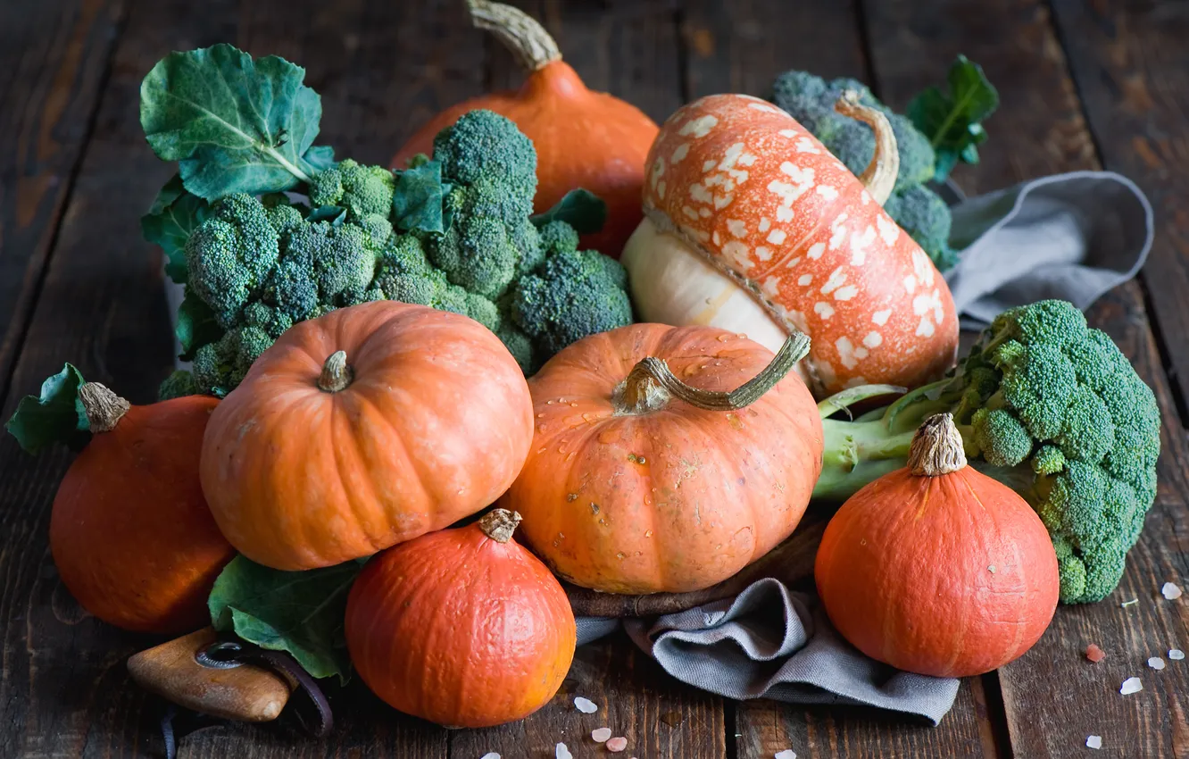 Photo wallpaper leaves, pumpkin, Halloween, vegetables