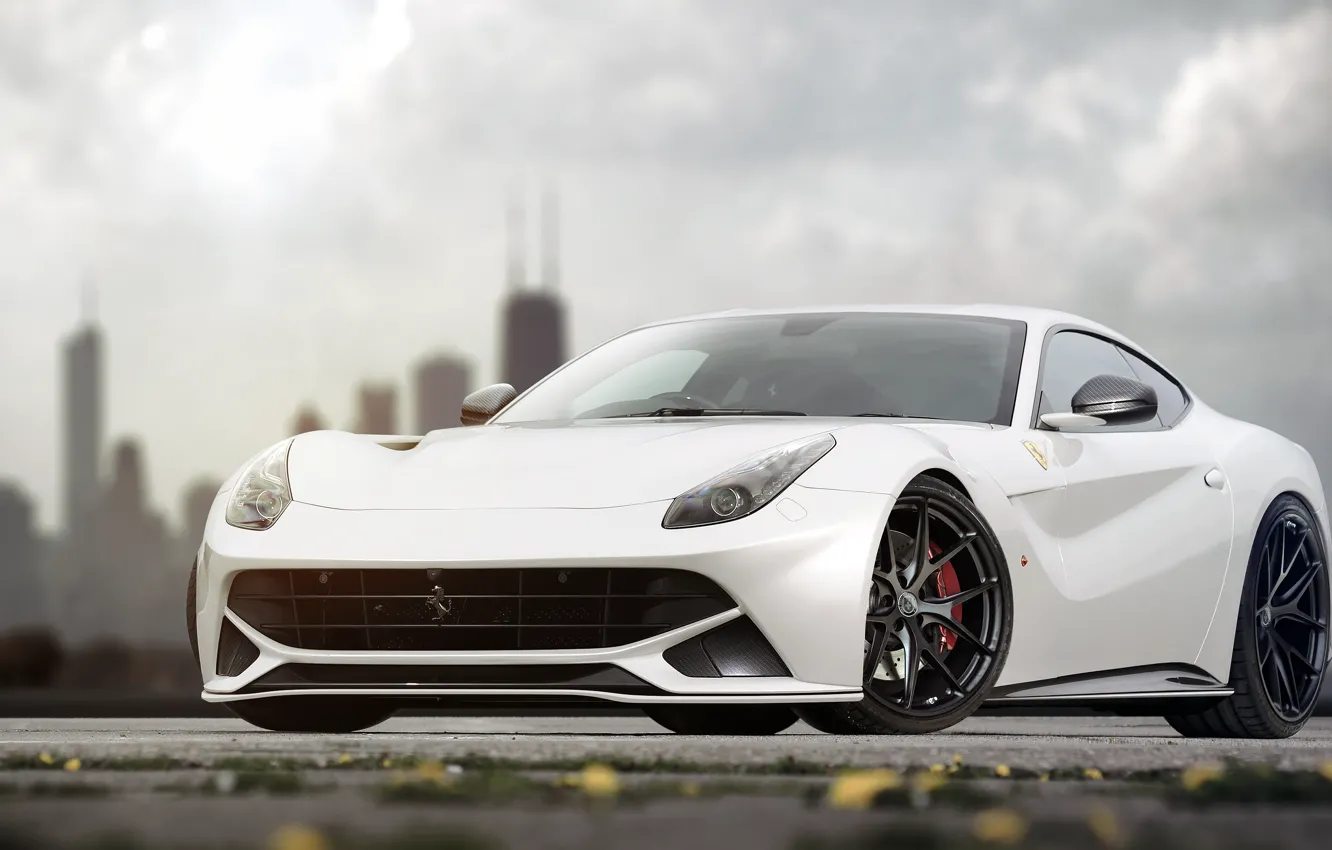 Photo wallpaper Ferrari, white, Berlinetta, F12, by jackdarton