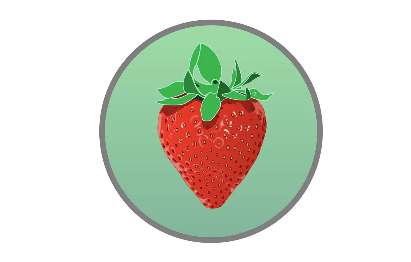 Photo wallpaper round, strawberry, berry