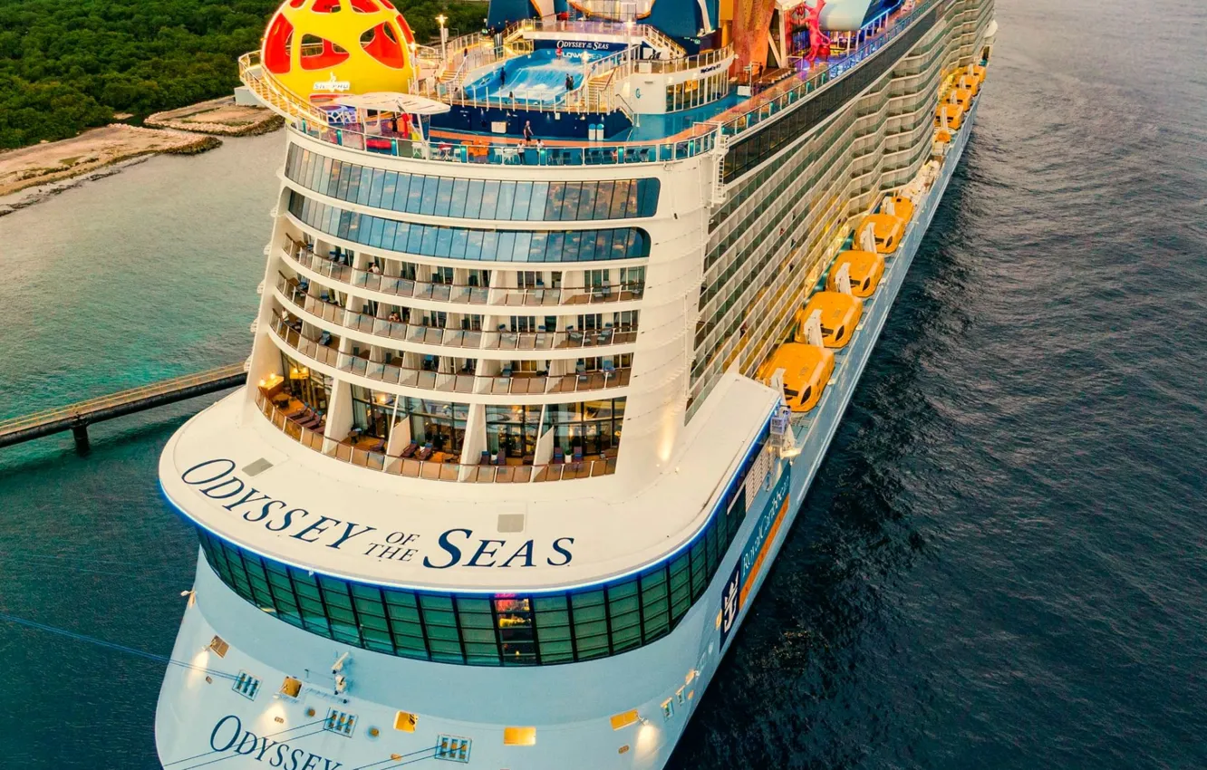 Photo wallpaper pier, liner, cruise